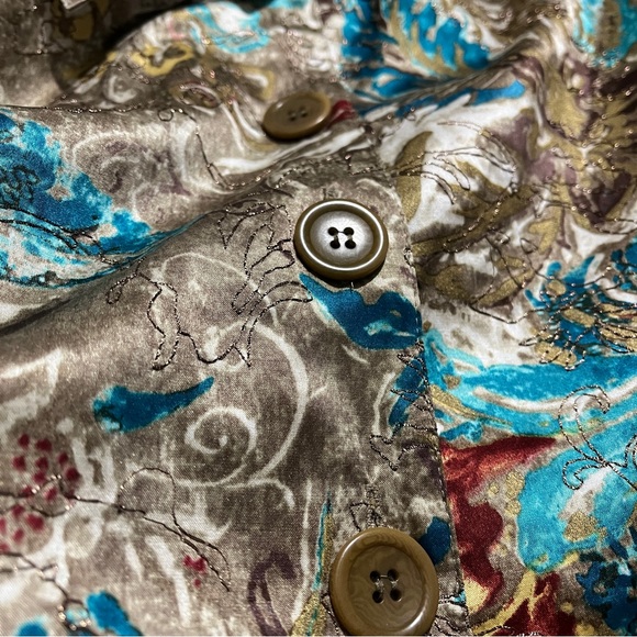 Chico's Cotton-Silk Oriental Floral Design Stephan Jacket - Picture 14 of 14